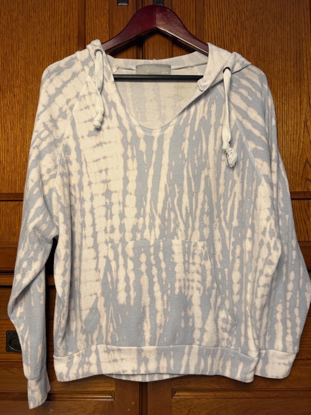 Vintage Havana Lounge Ombre Shibori Tie-Dye Slouch V-Neck Pullover Hoodie Cozy